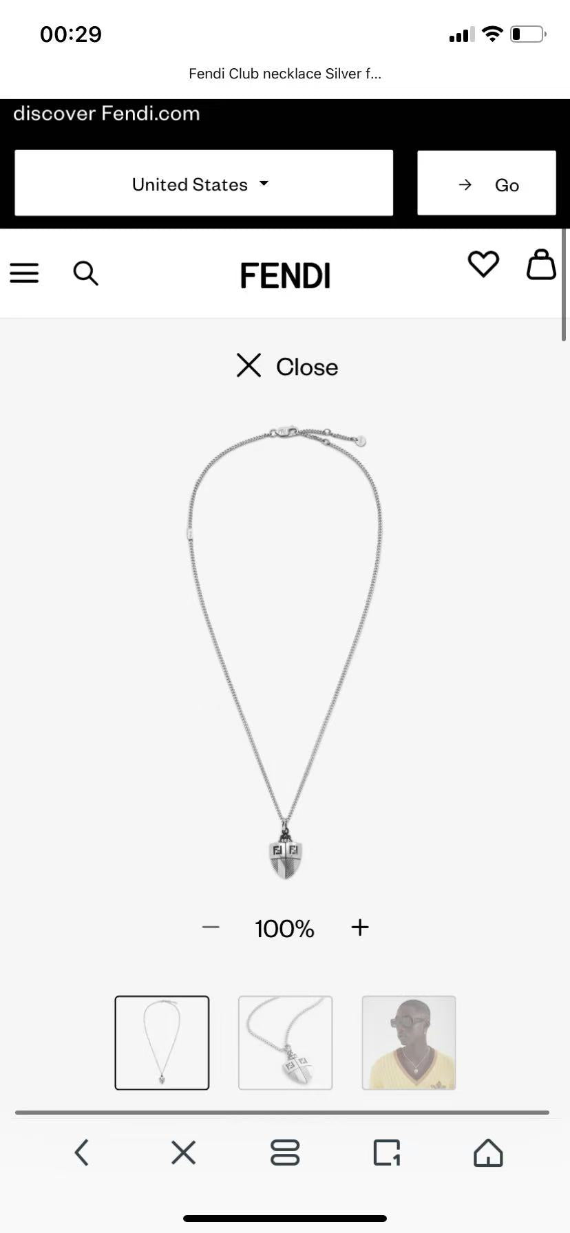 China Replica Fendi Necklaces 57usd Only